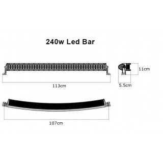 Универсален светодиоден лайтбар - дъгообразен (LED light bar) 105см